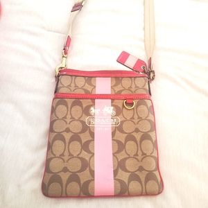 Coach Crossbody - Brown and Pink